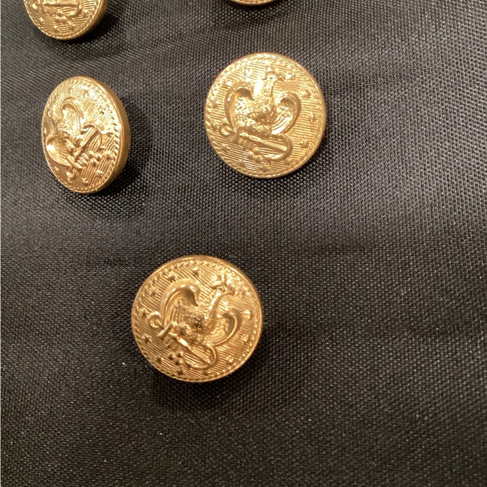 VTG Gold Eagle Crest Metal Buttons - Set / 2 Sizes